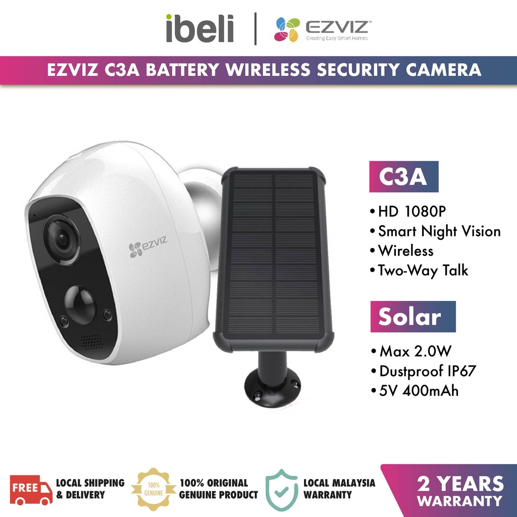 EZVIZ C3A 1080P 32/64/128GB Battery-Powered,100% Wire-free,Wireless ...