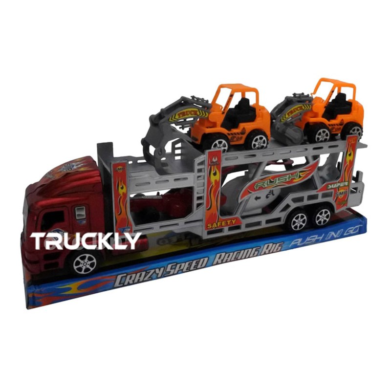 Crazy Speed Racing Rig Truck Container Heavy Equipment Carrier Toy ...