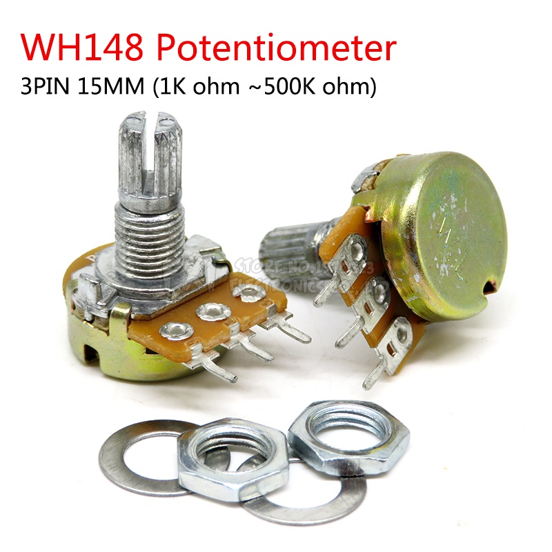 5Pcs WH148 Large Bent Foot Single link Potentiometer B2K B5K B10K B50K B100K B250K B500K in