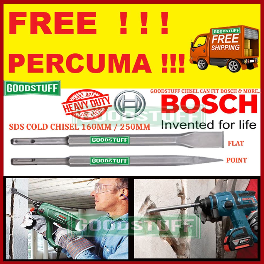 SAME BOSCH SDS PLUS CHISEL SET DRILL BIT POINT CHISEL FLAT CHISEL COLD ...