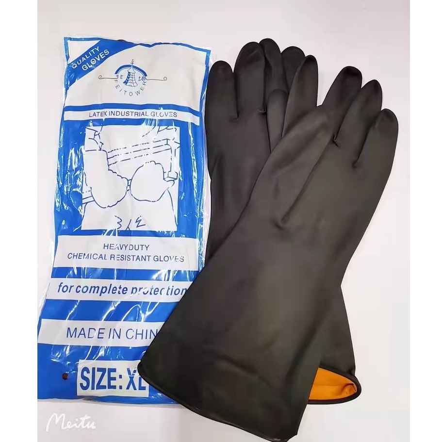 Heavy duty Fei Tower chemical resistant gloves Shopee Malaysia