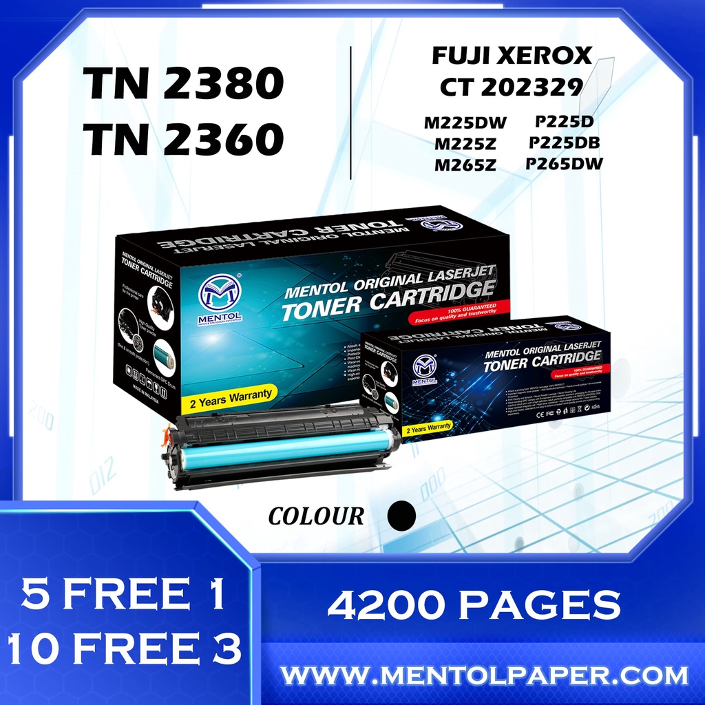 M102 Mentol Original Laserjet Toner Cartridge【brother And Fuji Xerox Tn2380 Tn2360 Ct202329 0988