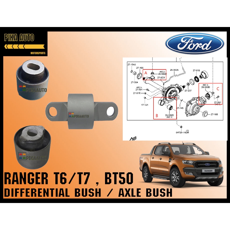 FORD RANGER T6 / T7 MAZDA BT50 2012 FRONT AXLE BUSH / DIFFERENTIAL BUSH ...