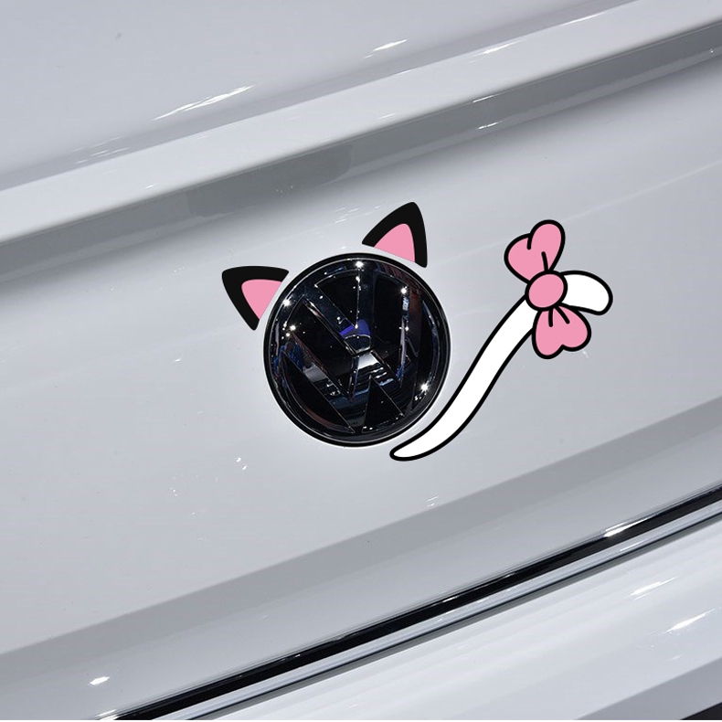Mickey Minnie Car Stickers Cute Rabbit Ears, Cat Tail, Personalized ...