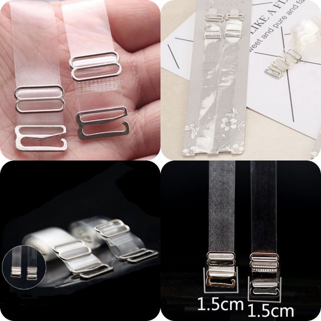 Msia ready stock 1pair transparent bra straps adjustable tali bra