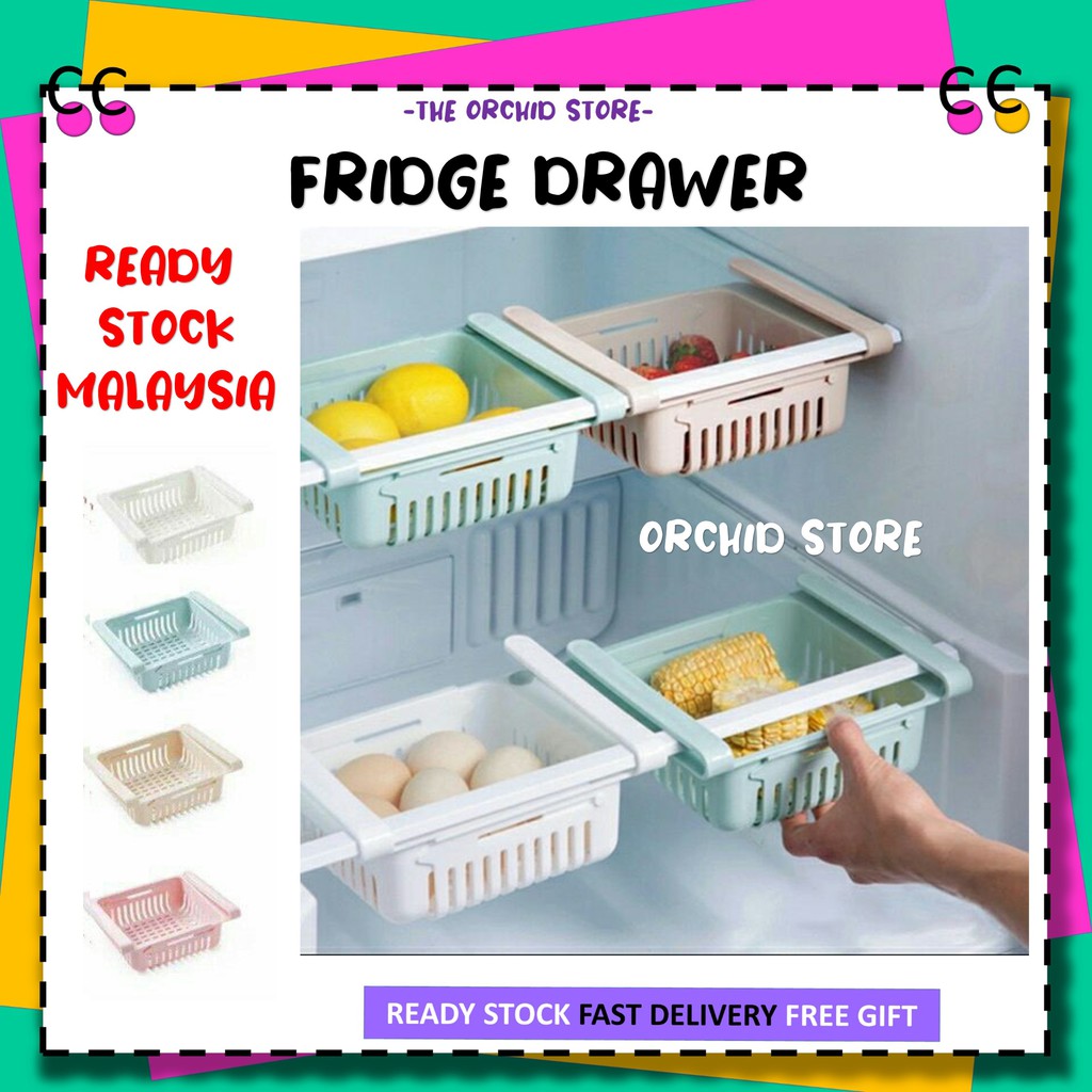 Adjustable Refrigerator Storage Rack Fridge Freezer Shelf Holder Pull ...