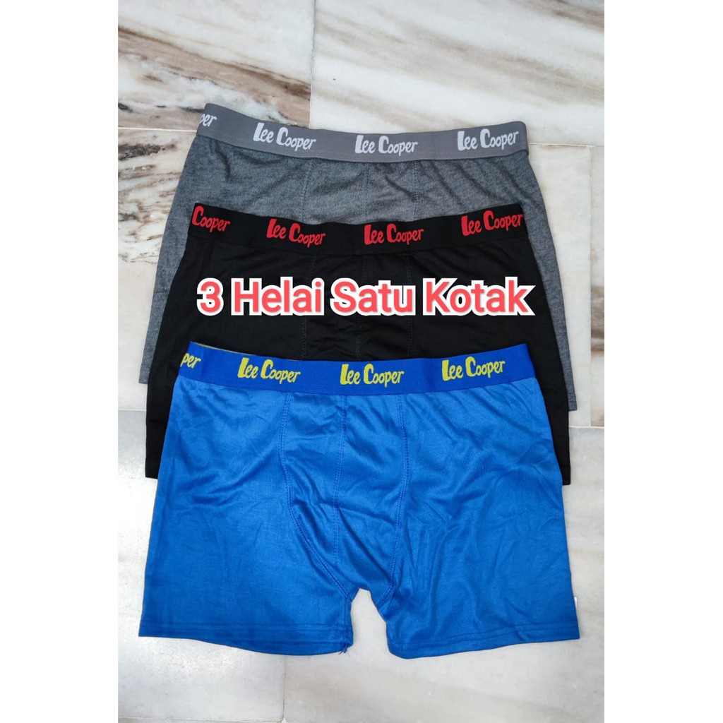Boxer Lelaki Kotak Biru LC 3 Helai Kotak Set Random Color | Shopee Malaysia