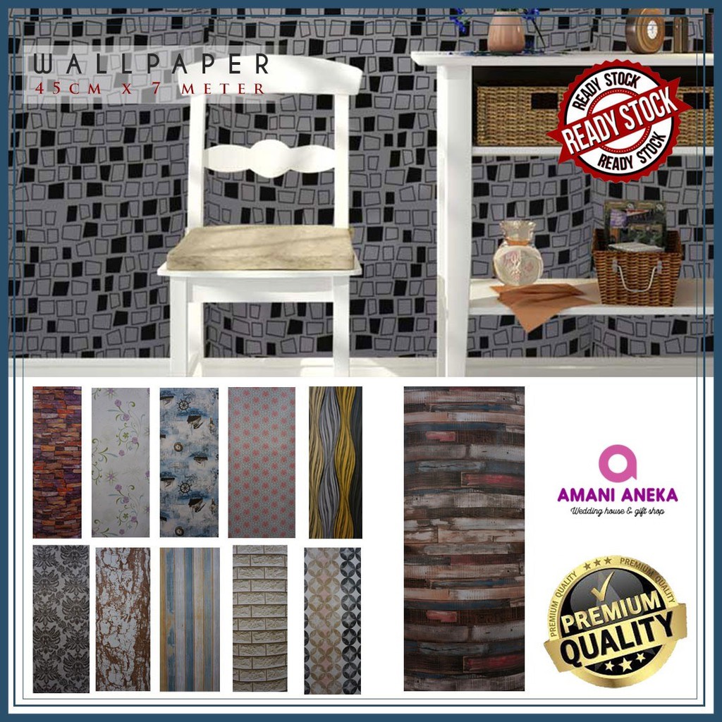 AMANI Wallpaper Sticker Cabinet Living Room Bathroom Wall Decoration ...