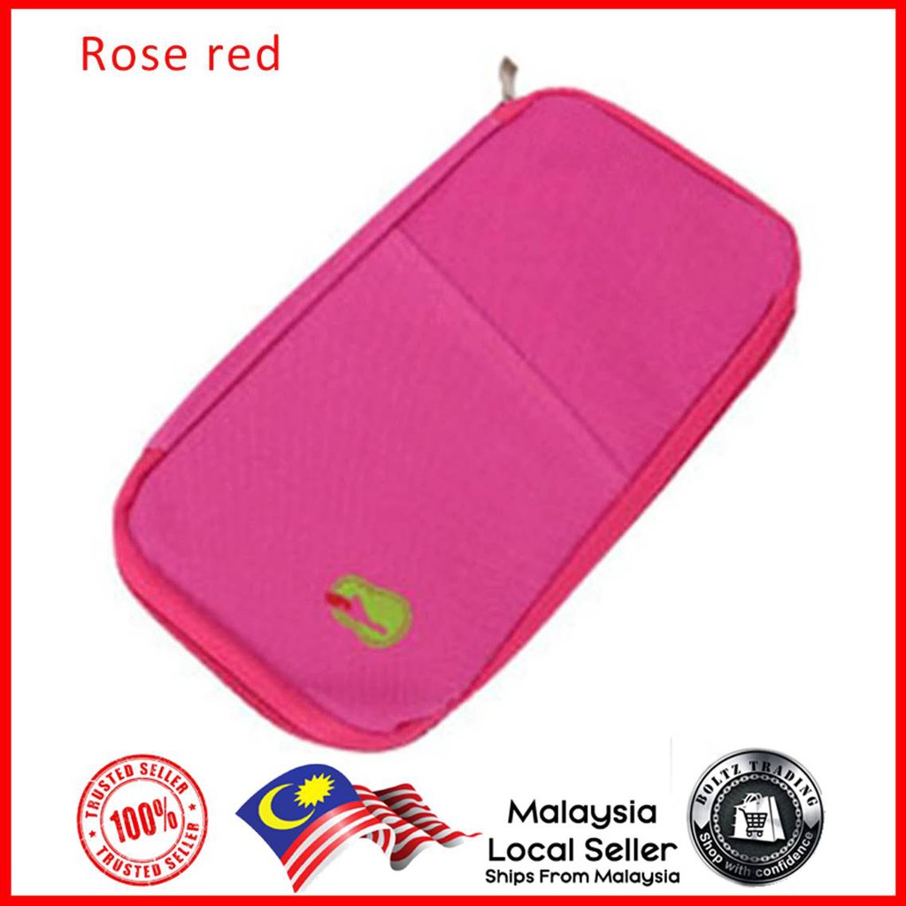 Travel Organizer Bag Pocket for Passport Cards Wallets Documents (Pink) Shopee Malaysia