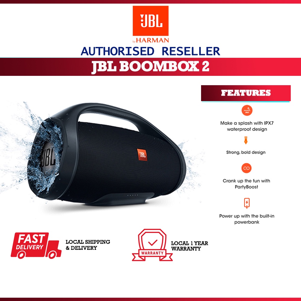 JBL BOOMBOX 2 IPX7 Waterproof Portable Wireless Bluetooth Monstrous