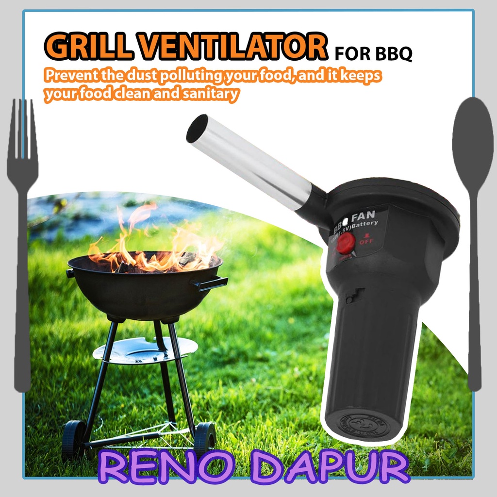 Portable Electric BBQ Fan Air Blower Charcoal Burn Kipas BBQ Elektrik