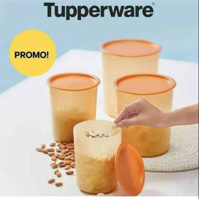 Mosaic Canister Gold Tupperware (contents 4 Pcs) Shopee Malaysia