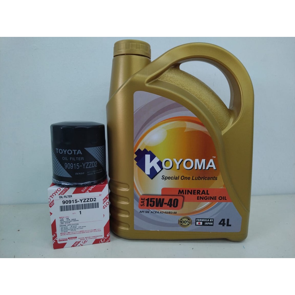 TOYOTA CAMRY SXV10 SXV20 , UNSER KF80 , TOYOTA INNOVA FORTUNER OIL FILTER + KOYOMA 15W40 MINERAL