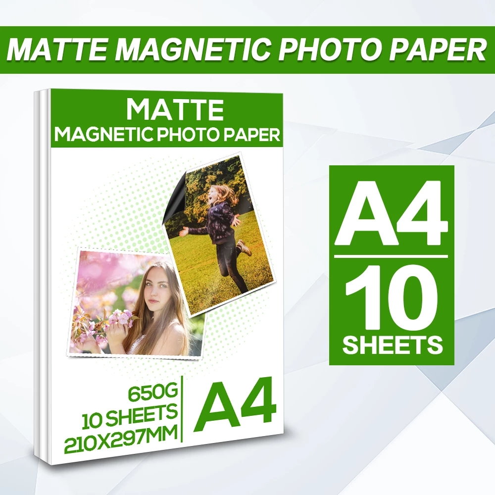 New 10Pcs/set A4 Matte Glossy Photo Paper Adhesive Paper for