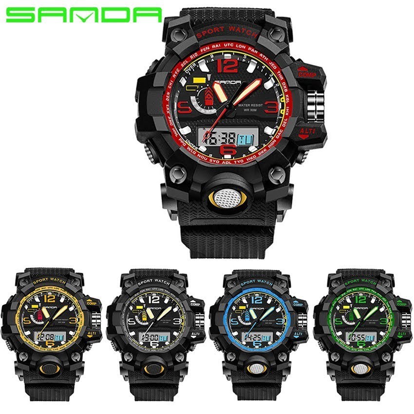 Digital Watch SANDA 732 Waterproof Sports Men s Shockproof