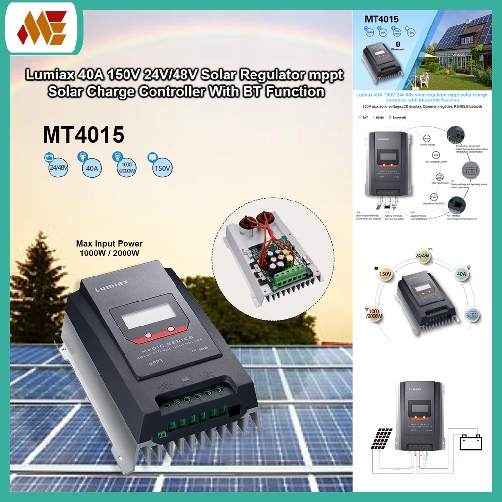 24V/48V 40A Solar Regulator MPPT Solar Charge Controller support 150V ...