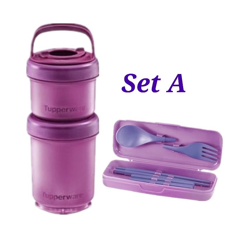 TUPPERWARE TWIST N SNACK 200ML & 350ML or PORTABLE CUTLERY | Shopee ...