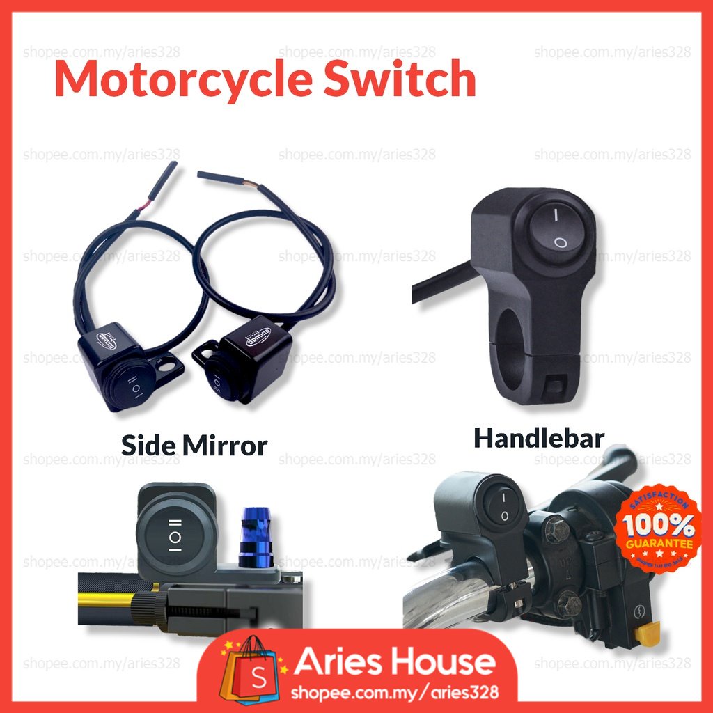 Universal On Off Switch Button Spotlight Suis Motor Handlebar Side ...