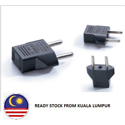 Tightly Fit 2 Flat Blades To 2 Round Pin Converter Adaptor Plug ...