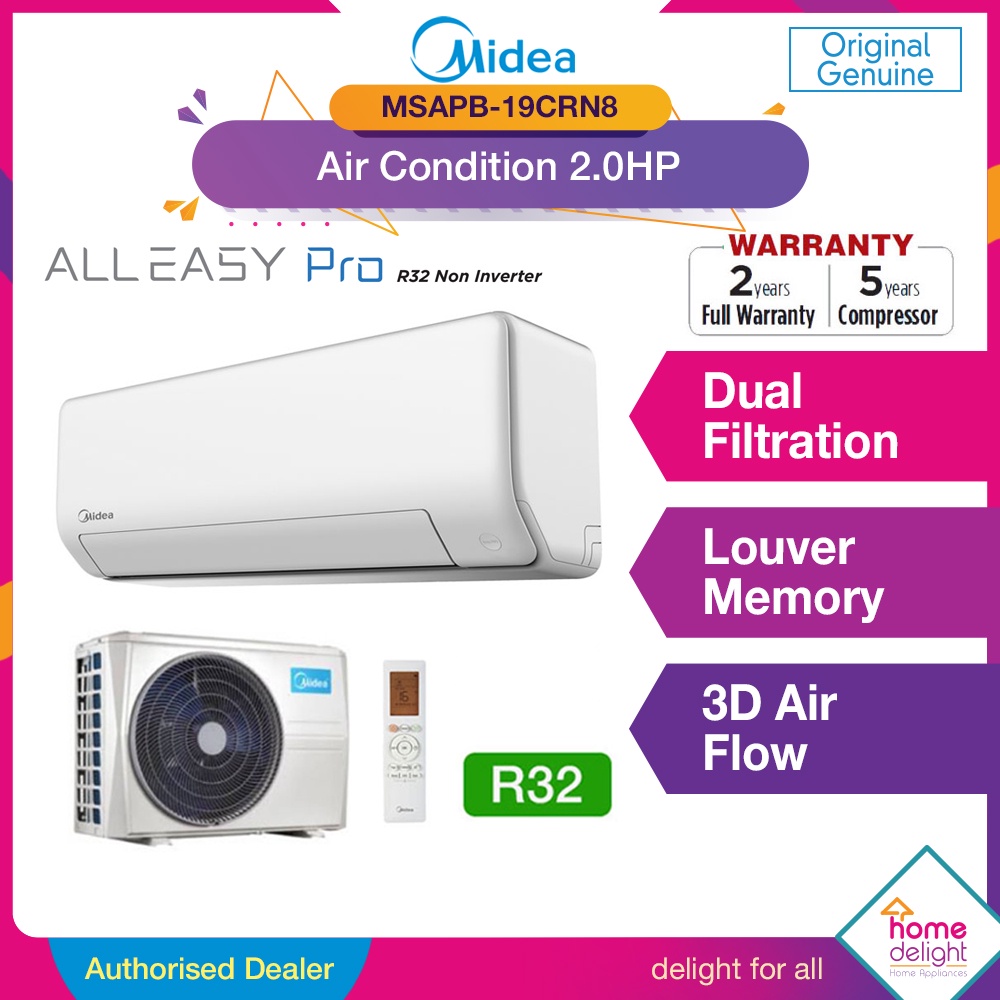 Midea Air Conditioner R32 All Easy Pro 1.0HP 1.5HP 2.0HP [ MSAPB10CRN8 ...