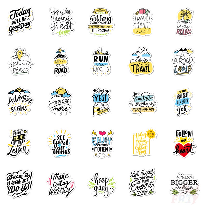 50Pcs/Set Classical Healing English Words Series 04 Encouraging Words ...