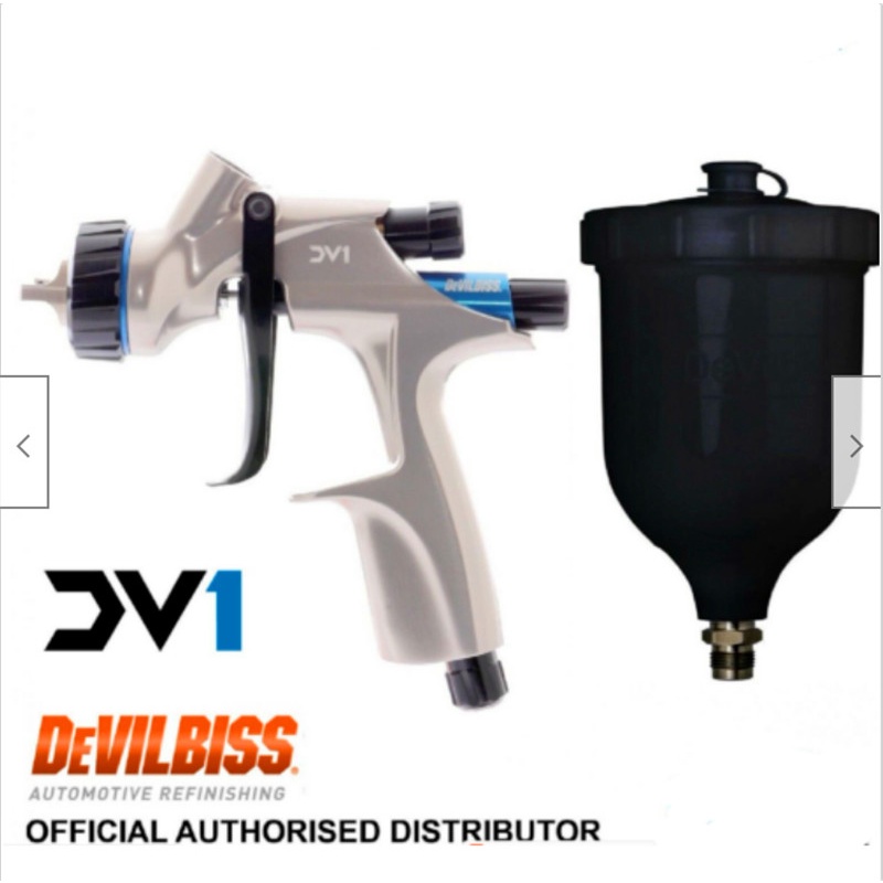 DEVILBISS DV1 Basecoat Spray Gun 1.3MM nozzle 600ml cup DV1 Basecoat