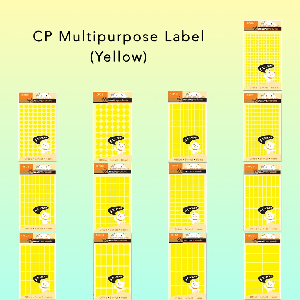 【CP Stationery】Multipurpose Label Sticker SCLS-YE (Yellow) | Shopee ...