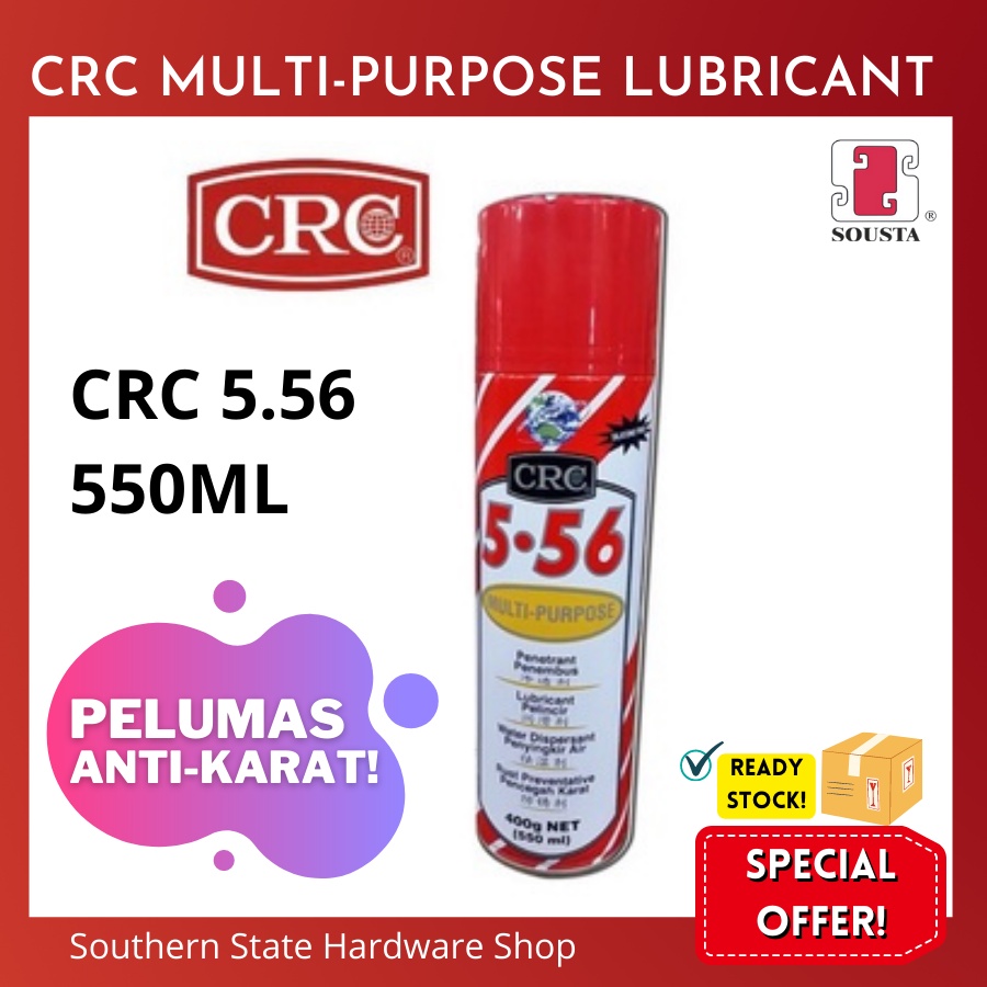 CRC 5.56 MULTIPURPPOSE LUBRICANT SERVICE SPRAY (400g/550mL) READY STOCK ...