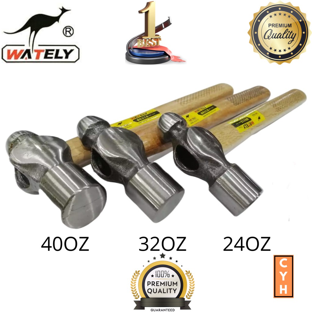 TUOSEN Ball Peen Hammer Anti-Loose Head Wooden Handle Heavy Duty Steel ...