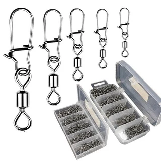 50pcs High Strength Fishing Clips Stainless Steel Connector Snaps