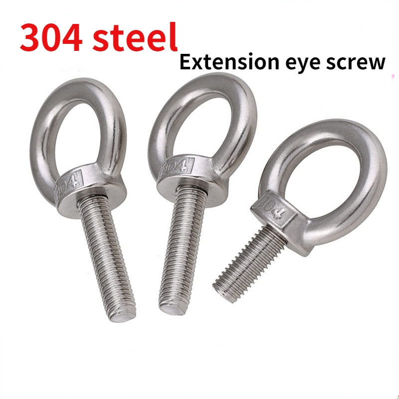 304 stainless steel eye bolts lengthened eye screw ring lifting eye