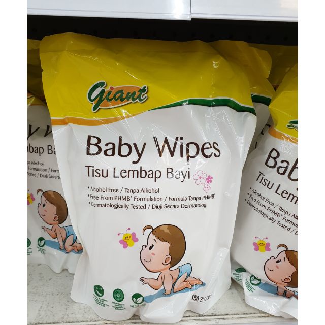 Giant Brand Baby Wipes 150 Sheets Per Packet