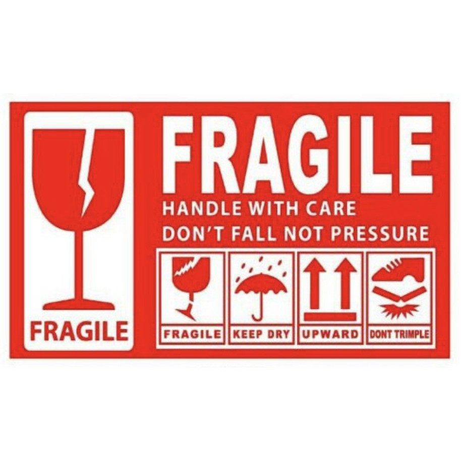 Fragile Sticker 13cm*7cm Fragile Label Warning Label Shopee Malaysia