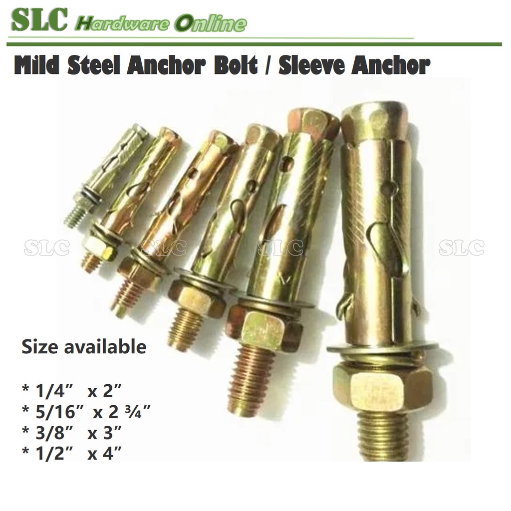 Mild Steel Anchor Bolt / Sleeve Anchor Shopee Malaysia