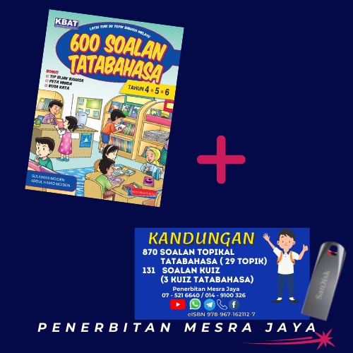 [KOMBO] [BUKU] 600 SOALAN TATABAHASA + [Pendrive] 1001 Soalan Topikal