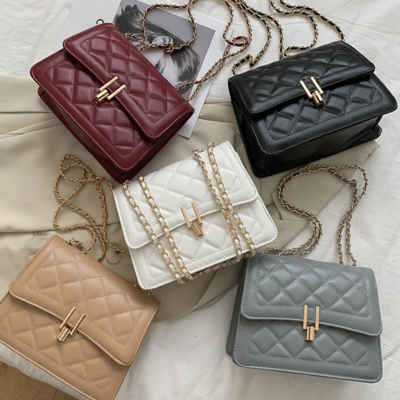 Women s Elegant Ladies Fashion Net Texture Chain Square Sling Bag BAG PEREMPUAN BAG RANTAI BAG MURAH Shopee Malaysia