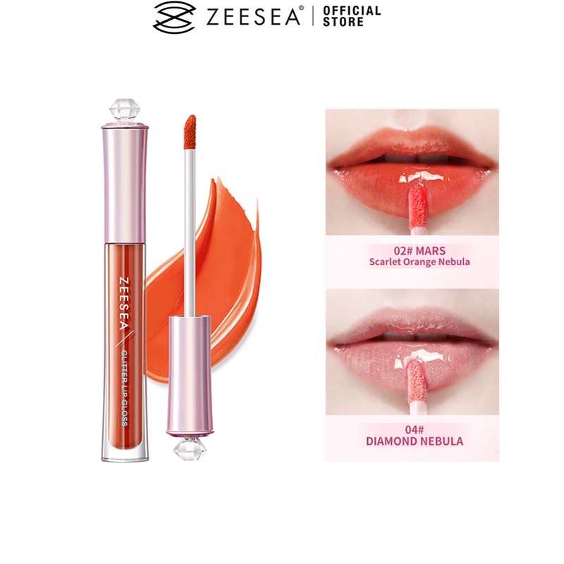 Zeesea Lip Gloss Liptint Glitter Lip Glaze Long Lasting Moisturizing 