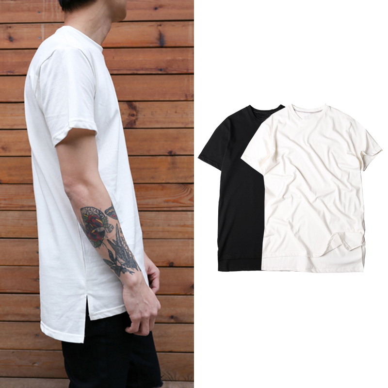 Men Hip Hop Short Sleeve Men T Shirts Longline Extended T Shirt Men Streetwear Summer Casual Tees Tshirt Solid Color Top Shopee Malaysia