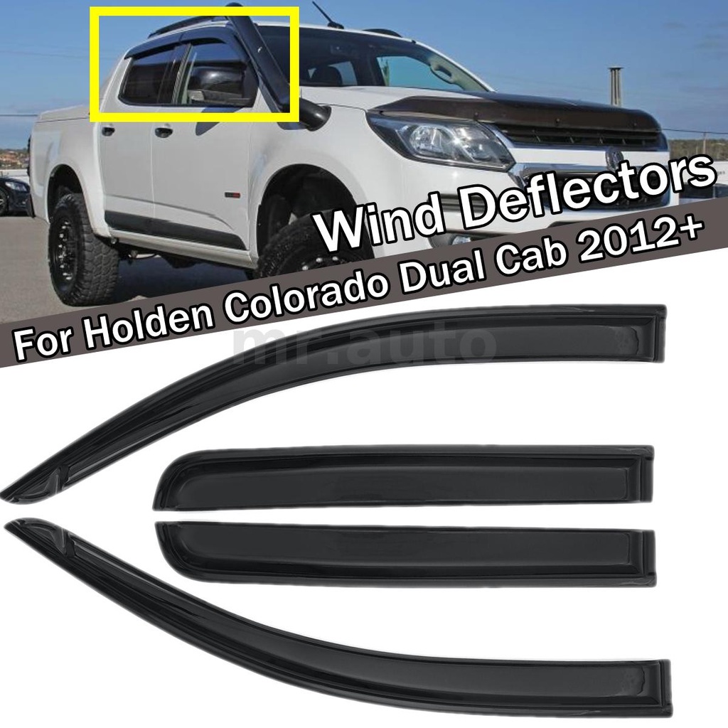 4PCS Car Window Wind Deflectors Tinted For Holden Colorado Dual Cab