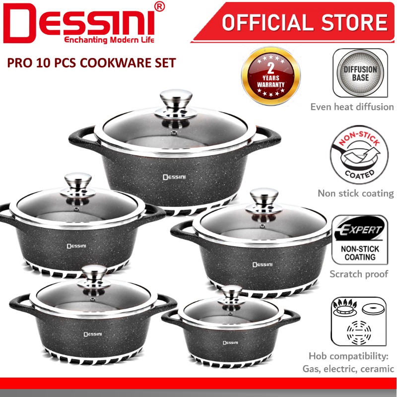 DESSINI ITALY 7IN1 5L Electric Digital Rice Cooker Non-stick Stainless  Steel Inner Pot Steamer Pengukus