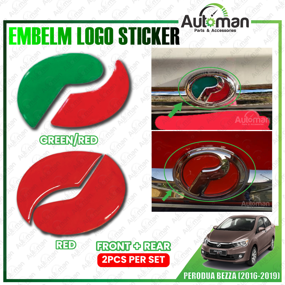 Perodua Bezza Front Rear Reflector Emblem 3d Logo Bonnet Emblem Sticker 