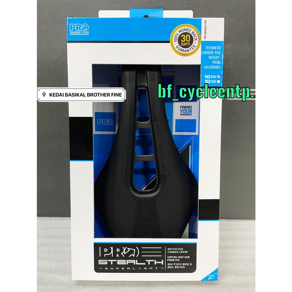 ORIGINAL PRO STEALTH SUPERLIGHT CARBON RAIL SADDLE 142MM | Shopee Malaysia
