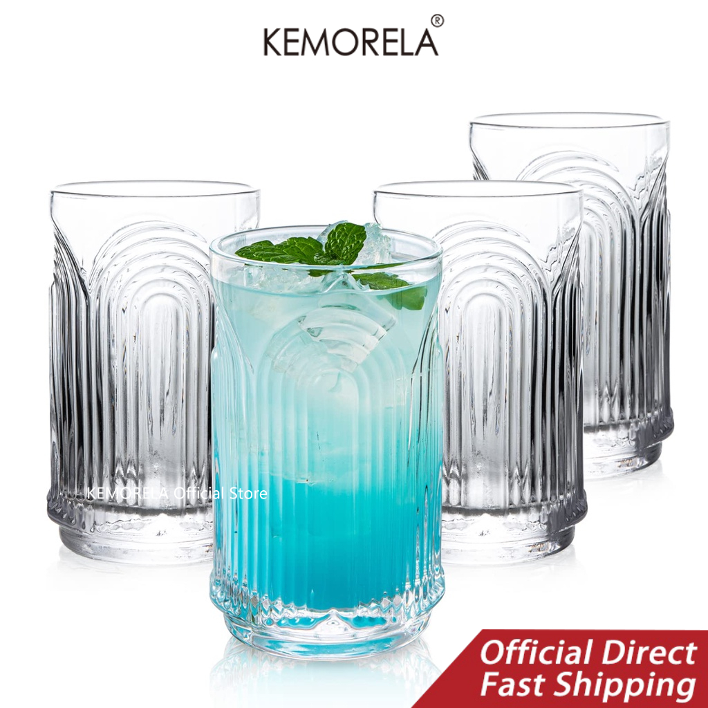 KEMORELA 15 Oz Classic Thick Bottom Cocktail Glasses for Drinking ...