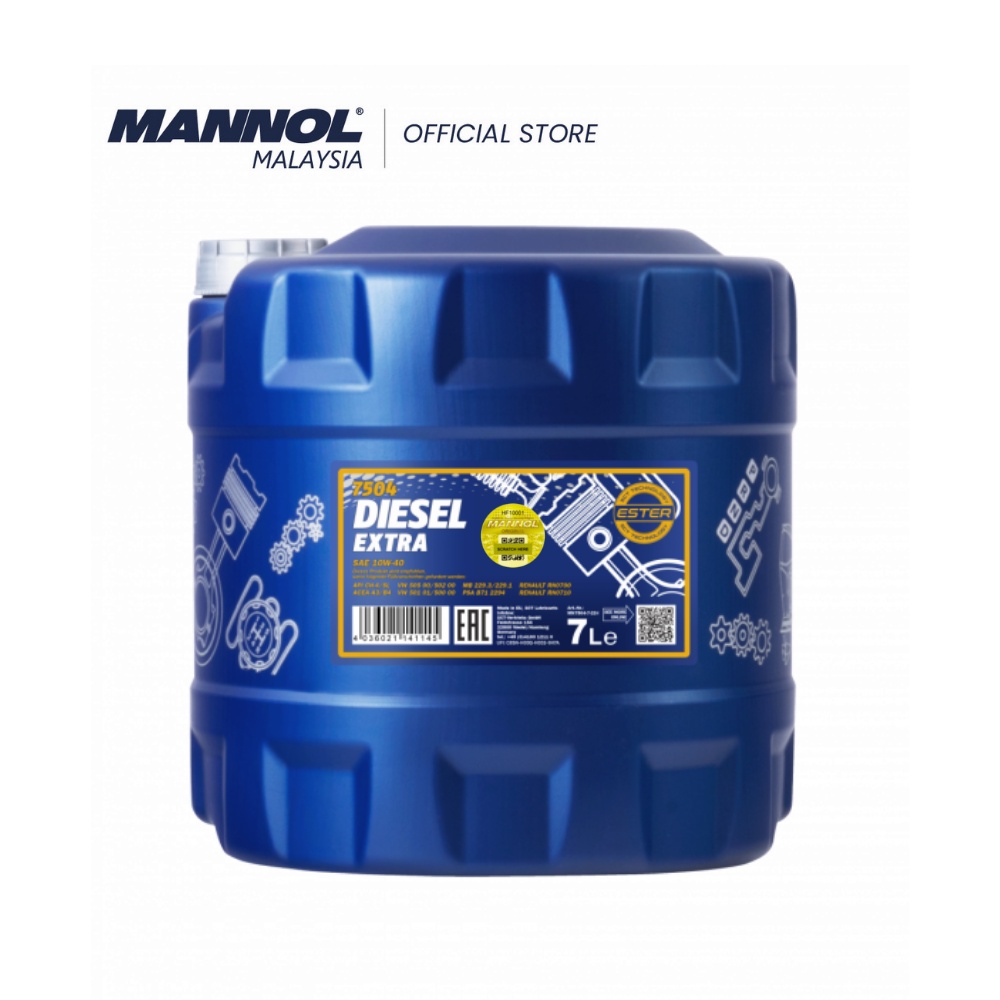 MANNOL MN7504 Diesel Extra 10W40 (7L) | Shopee Malaysia