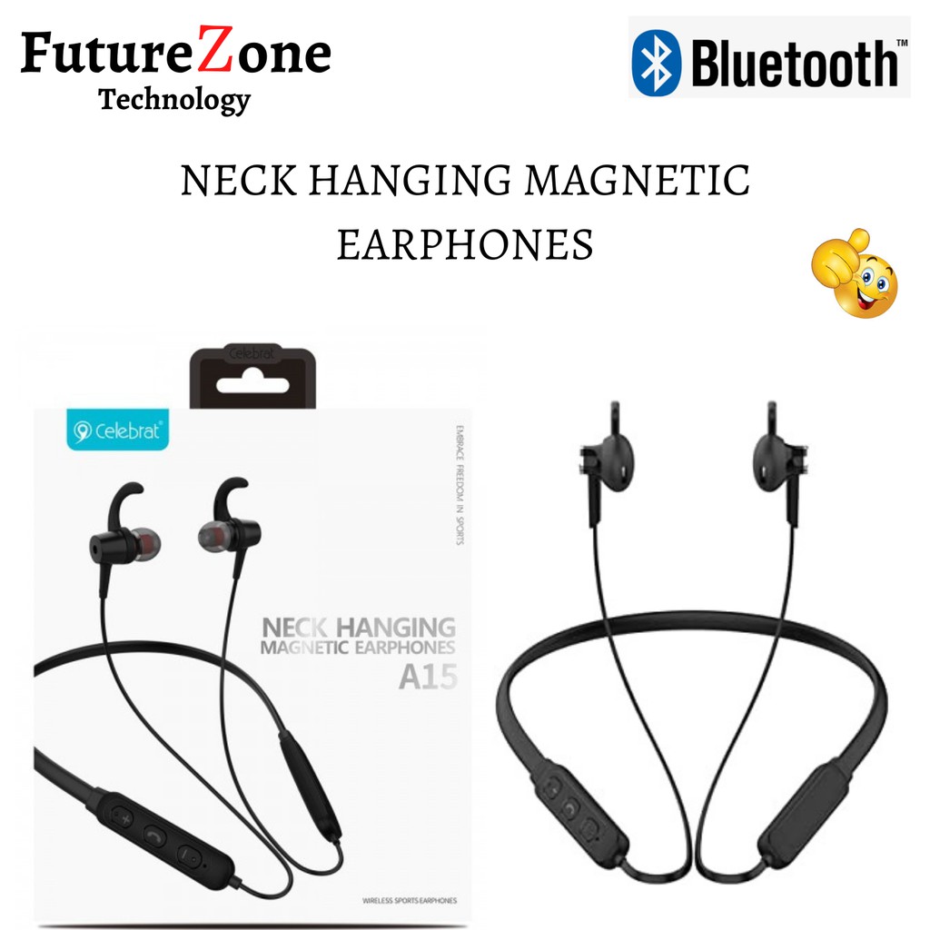 Neck hanging cheap magnetic earphones a15