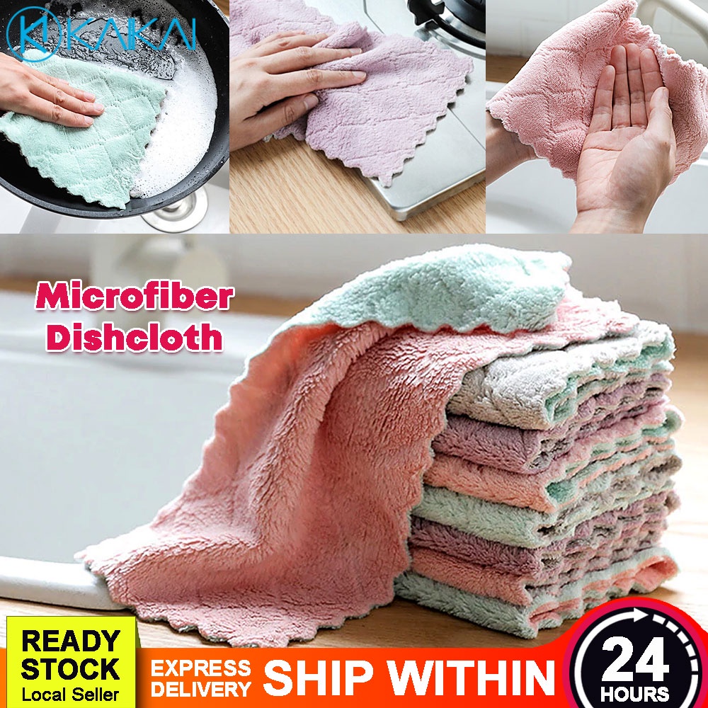 🔥PROMO🔥 Microfiber Double Sided Kitchen Towel Soft Kain Tebal Tuala ...