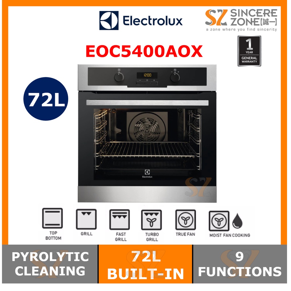 Electrolux EOC5400AOX 72L Builtin Pyrolytic Cleaning Oven Shopee