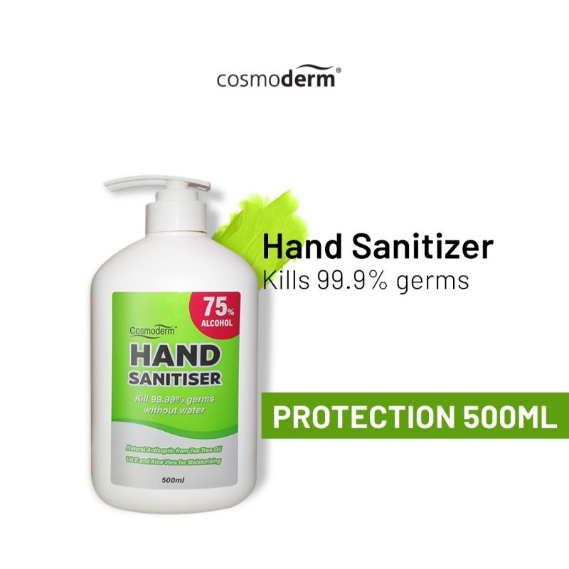 Cosmoderm Hand Sanitiser 500ML | Kill 99.99% Germs with 75% Alcohol ...