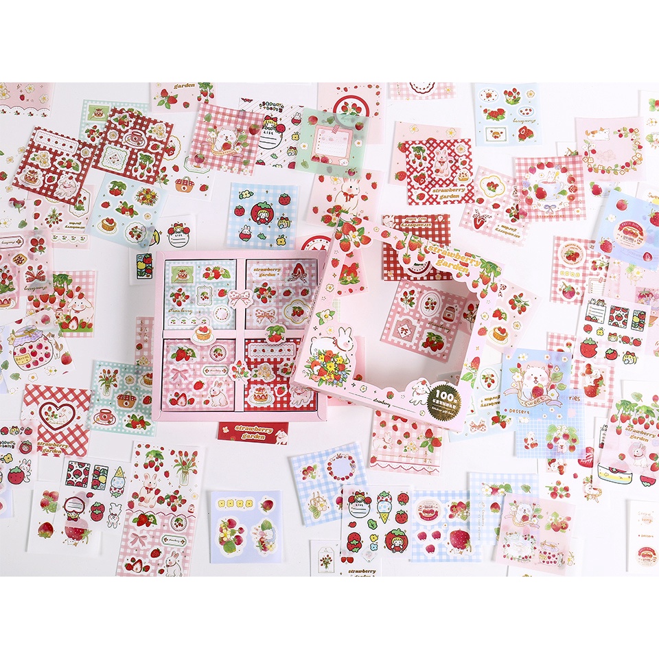 Strawberry Garden Deco Sticker Collection Box Set | Shopee Malaysia