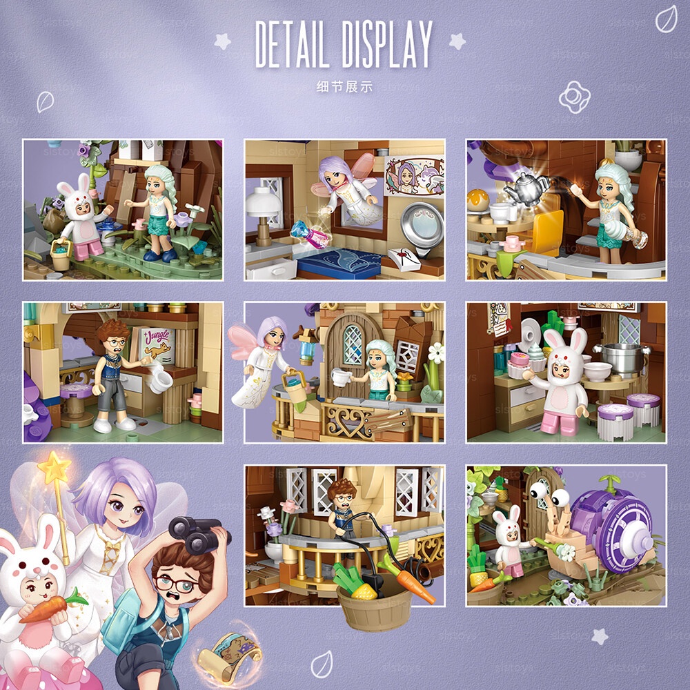 LOZ IDEAS 1065 Mini Block Elves Purple Tree House Elf Fairy Tale ...